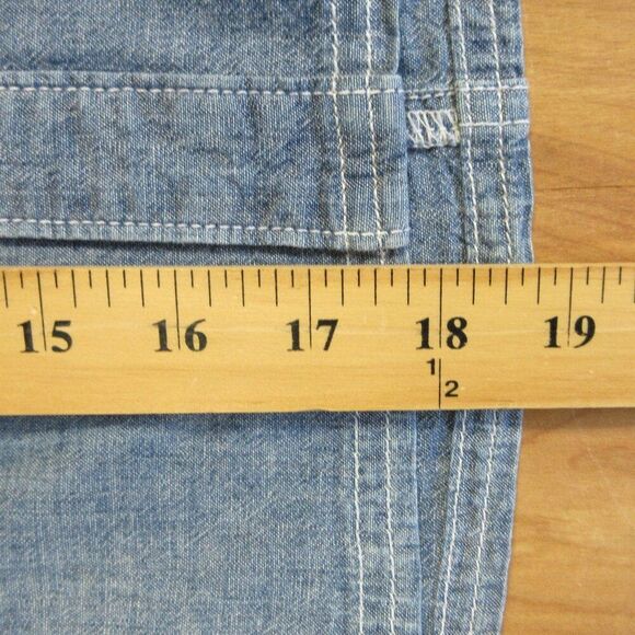 TOMMY BAHAMA DENIM Chambray Mini Skirt Womens Sz 14 Blue Jean Short Cotton Skirt - Picture 13 of 13